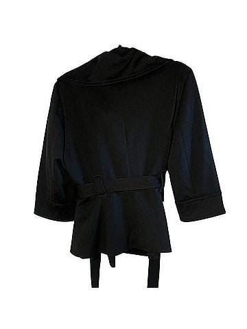 Sandro Tailored Jacket Black Belted Trench Trenchcoat (view 2)
