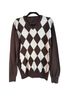 Ben Sherman 100% Cotton Argyle Brown Ivory Pullover Sweater Size L - photo 1