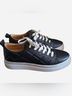 J/Slides 100% Leather Solid Graphic Black Sneakers Size 9 1/2 - photo 5