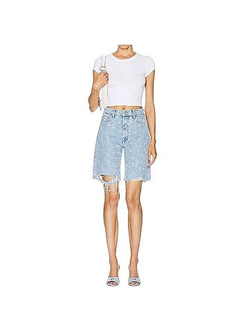 Mother The Undercover Fray Short Denim Shorts (view 1)