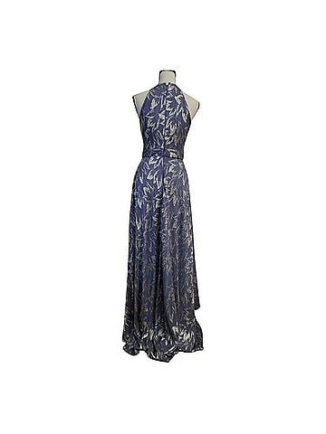 Betsy & Adam Crinkle Print Gown Cocktail Dress (view 2)