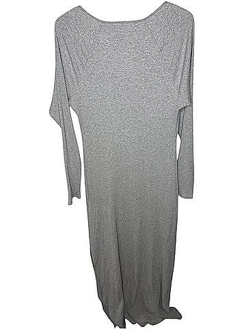 American Eagle Outfitters Arie Ribbed Long Sleeve Scoop Neck Maxi Dress Casual Dress (view 2)