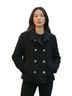 Zara 100% Polyester Solid Black Gold Coat Size M - photo 1