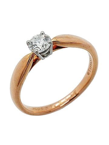 Tiffany & Co. Tiffany &amp; Co. Harmony Ring, 1PD (18KPG) Pink Gold, Pt950 Platinum, 0.22ct Diamond (Women's) (view 1)