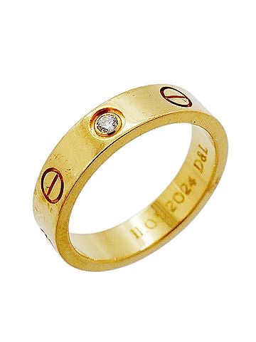 Cartier Cartier Mini Love Ring, 1PD (18K Yellow Gold) with Diamond, Ladies' (view 1)