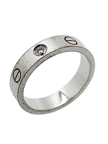 Cartier Cartier Mini Love Ring, 1PD (18K White Gold), Diamond, Women's (view 1)