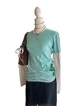 Green Long Sleeve Blouse (view 1)
