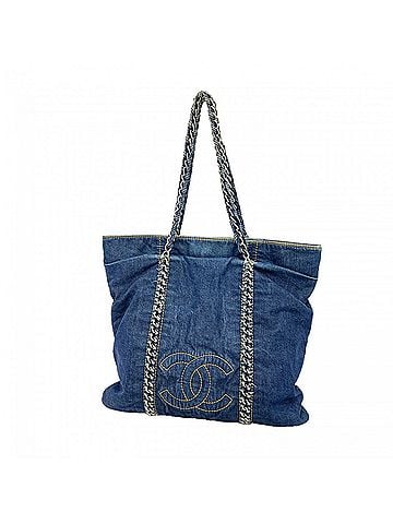 Chanel Chanel Tote Bag/Chain Tote, Denim, Navy, Women's, P3177900 (view 1)