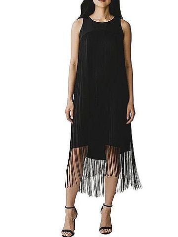Alexis Sleeveless A Line Fringe Hem Slip Dress Cocktail Dress (view 1)