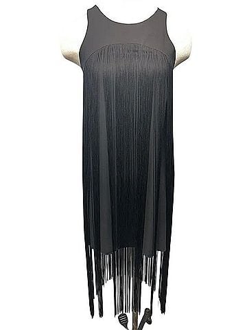 Alexis Sleeveless A Line Fringe Hem Slip Dress Cocktail Dress (view 2)