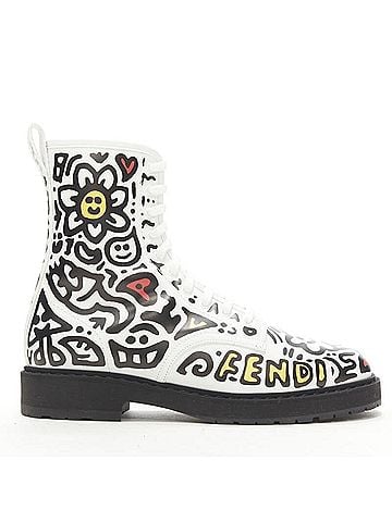 Fendi Fendi Logo Graffiti Combat Ankle Boot (view 1)