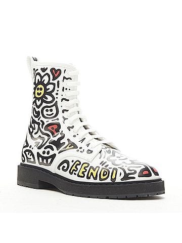 Fendi Fendi Logo Graffiti Combat Ankle Boot (view 2)