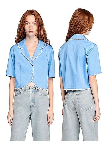 Sandro Sandro Short Sleeve Button-Down Shirt (view 1)