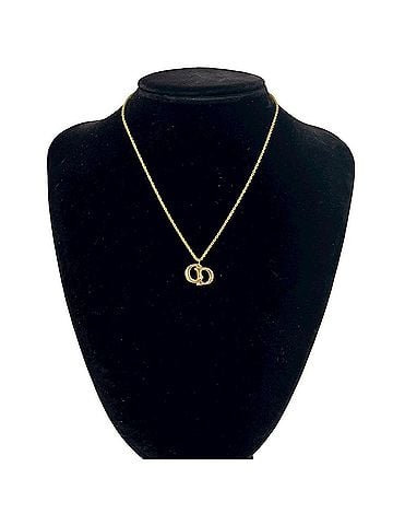 Christian Dior Christian Dior CD Logo Motif GP Necklace Pendant Accessory Gold 83898 (view 2)