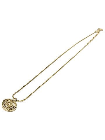 Christian Dior Christian Dior DIOR Vintage Logo Design Round Top Necklace, Gold, Women's (view 2)