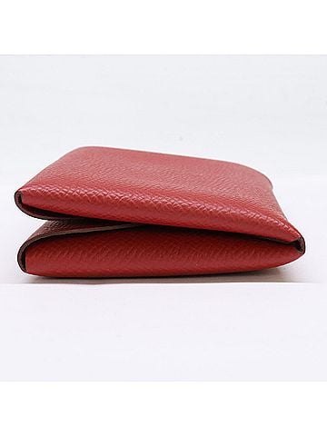 Hermès HERMES Calvi Duo Epsom Card Wallet/Coin Case (Rouge) - Women's (W stamp) (view 2)
