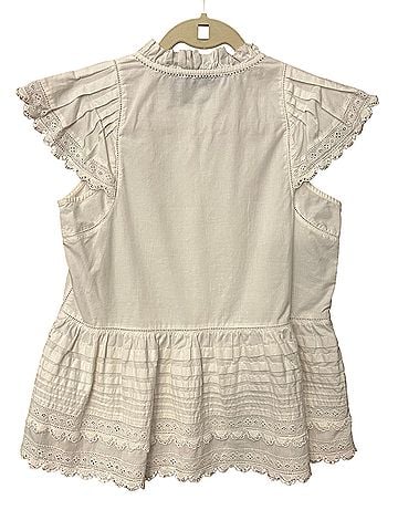 Sea New York Lilli Eyelet Flutter Short Sleeve Blouse (view 2)