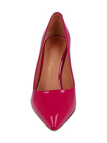 Salvatore Ferragamo Women's Ilary X5 Patent Leather Pumps in Red (view 2)