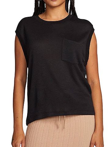 Chaser Soft Gauge Jersey Odessa Tee in Black (view 2)