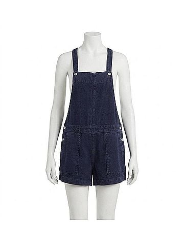 Bella Dahl Button Shortall Romper in Navy (view 1)