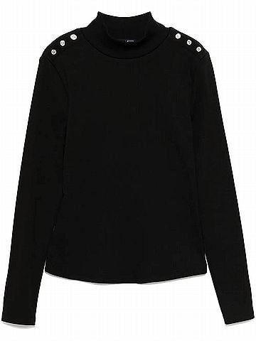 Veronica Beard Women's Nate Top With Buttons in Black (view 2)
