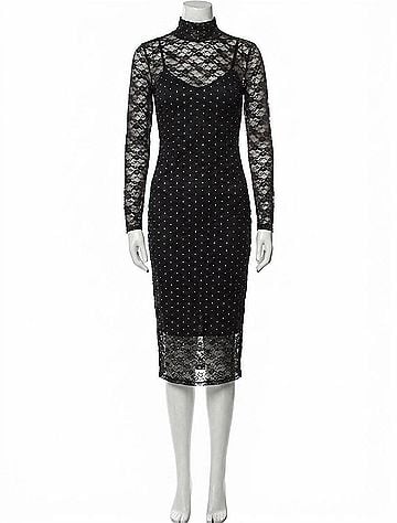 Steve Madden Vivienne Studded Lace Dress in Black (view 1)