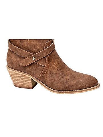 Corkys Women's Fed Up Ankle Bootie in Dark Cognac (view 1)