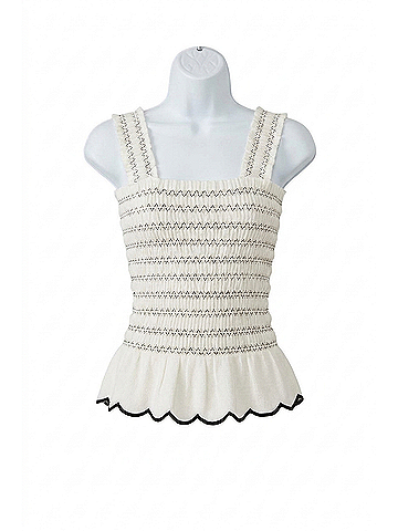Fifteen Twenty Elliot Smocked Tank Top in Cream (view 1)