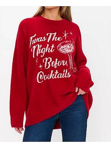 Show Me Your Mumu Classic Crewneck Sweater in Twas The Night Knit (view 2)