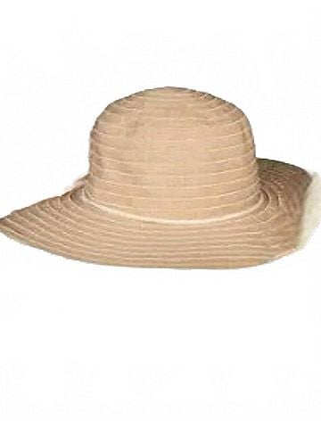 Dorfman Pacific Women's Sonia Ribbon Crown 4 Inch Hat in Khaki (view 1)