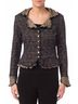 Joseph Ribkoff Blue Ruffle Lapel Snap Jacket in Navy Multi Size 6 - photo 2