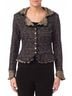 Joseph Ribkoff Blue Ruffle Lapel Snap Jacket in Navy Multi Size 10 - photo 2