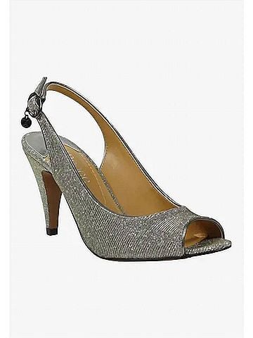 J. Renee Women's Gervasi Sling Back Sandals in Pewter Dance Glitter (view 2)