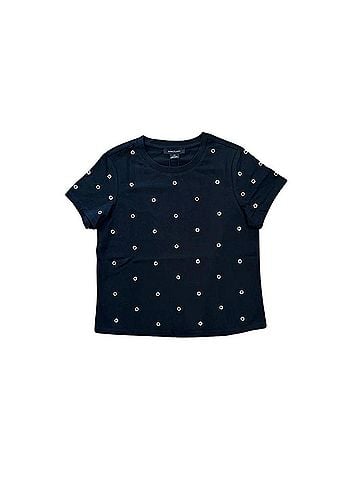 Sanctuary Women's Embellished Grommet Tees in Faded Black (view 2)
