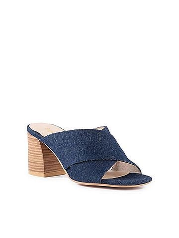 Seychelles Papaya Heeled Sandal in Indigo Denim (view 1)