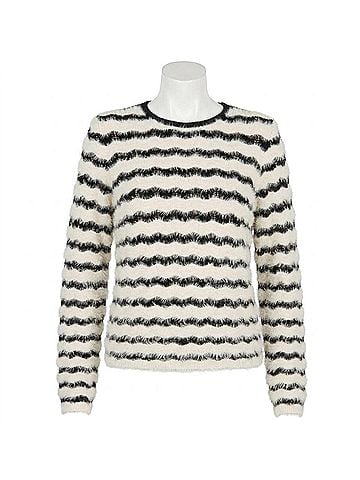 Nic + Zoe Cassidy Cozy Waves Striped Sweater in Cream Multi (view 1)