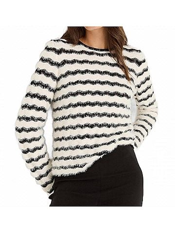 Nic + Zoe Cassidy Cozy Waves Striped Sweater in Cream Multi (view 2)