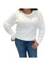 Bobi Solid White Boxy Raglan Waffle Long Sleeve Tee in White Size XS - photo 2