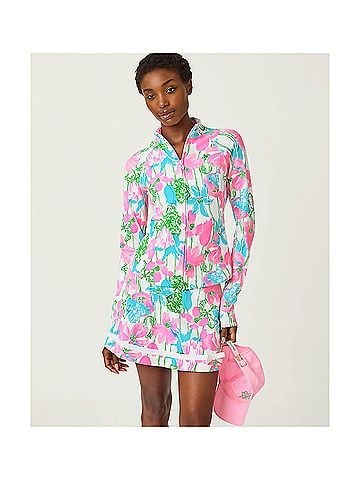 Lilly Pulitzer Barbados Zip-Up Jacket in Resort White Viney Liney (view 2)