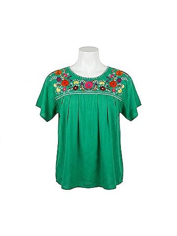 Layers Clothing Winnie Short Sleeve Top in Green (view 1)
