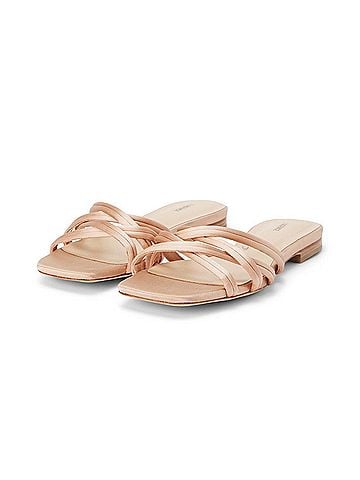 L'Agence Women's Abelle Satin Flat Sandal (view 2)