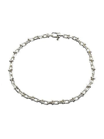 Tiffany & Co. TIFFANY&amp;Co. Tiffany &amp; Co. Sterling Silver 925 Hardware Microlink Bracelet 7.4g 19.5cm Double Extra Large Men's/Women's (view 1)
