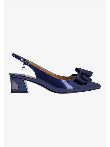 J. Renee Women's Kimma Sling Back Pumps in Navy Patent/Grosgrain (view 1)