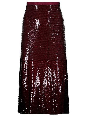 Bishop + Young Sublime Slip Sequin Skirt in Scarlet (view 1)