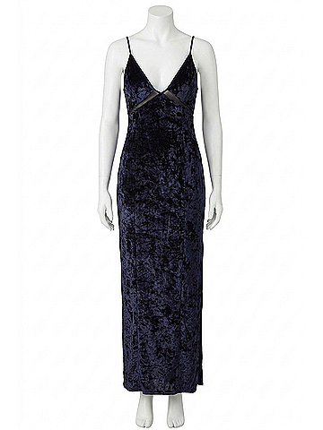 Free People Low Key Crushing Velvet Dress in Rare Night (Navy Velvet) (view 1)