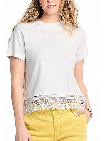 Sanctuary Lace Remix Tee in White (view 2)