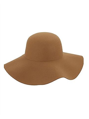 Dorfman Pacific Women's Wool Felt Big Brim Hat in Camel (view 1)