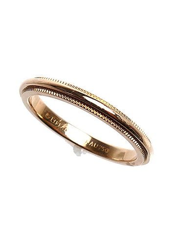 Tiffany & Co. TIFFANY&amp;Co. Tiffany 18KPG Pink Gold Milgrain Ring (2.5g) for Women (view 1)