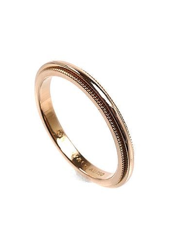 Tiffany & Co. TIFFANY&amp;Co. Tiffany 18KPG Pink Gold Milgrain Ring (2.5g) for Women (view 2)