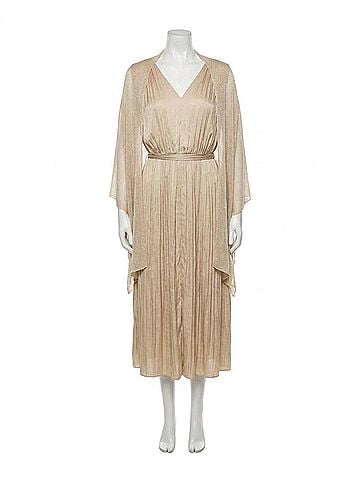 Lyssé The Packable Pleated Dress in Champagne (view 1)